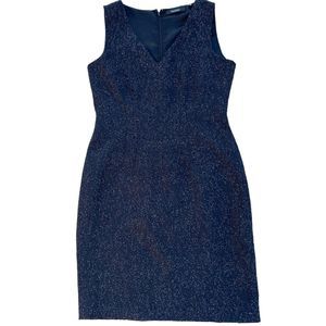 Tahari Navy Blue Midi Dress